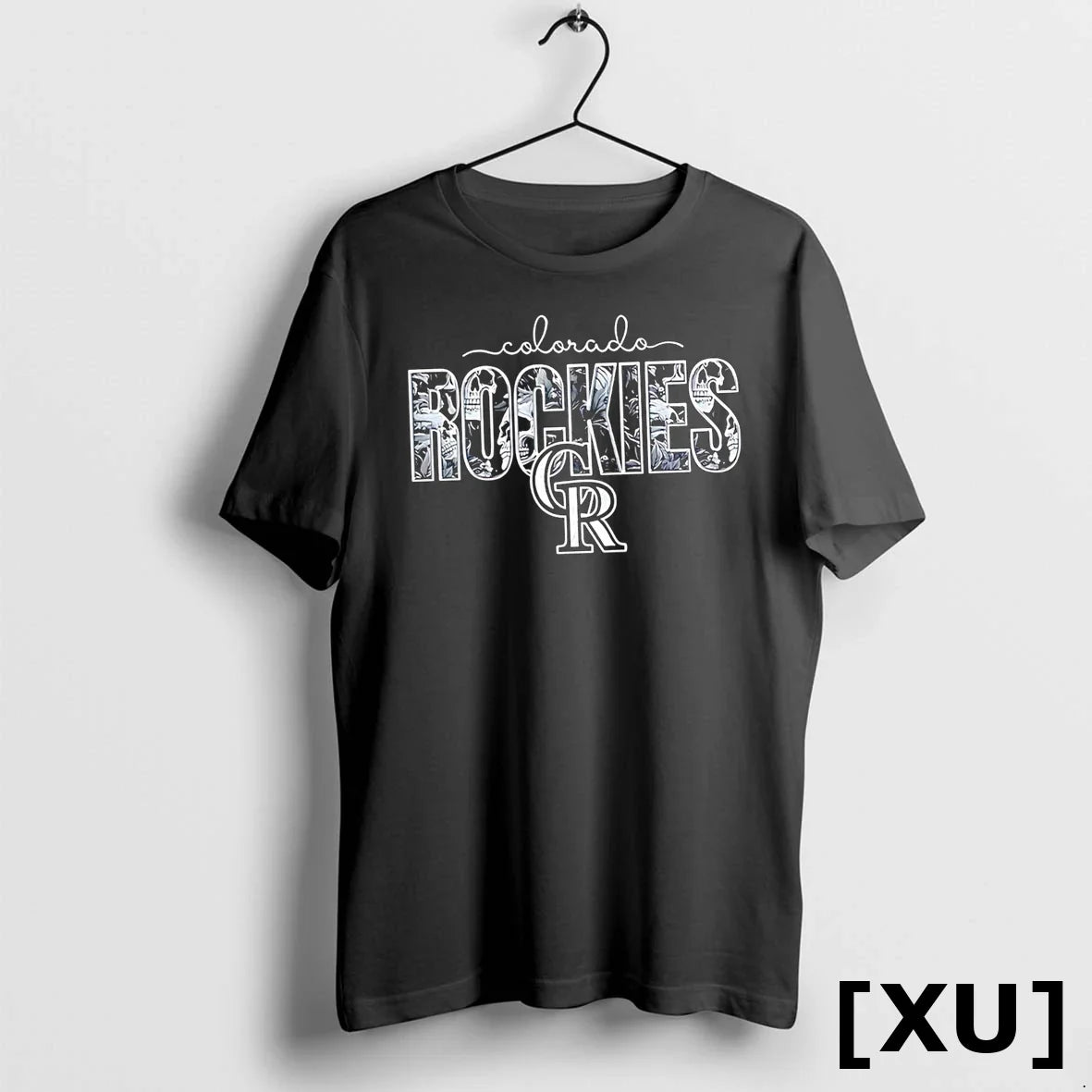 Colorado Rockies Skulls Floral Graphic Baseball - Adult & Kids T-Shirts, Sweatshirts & Hoodies apparel design preview 1