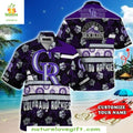 MLB Colorado Rockies Hawaiian Starry Night Hibiscus - Adult & Kids T-Shirts, Sweatshirts & Hoodies apparel design preview 1
