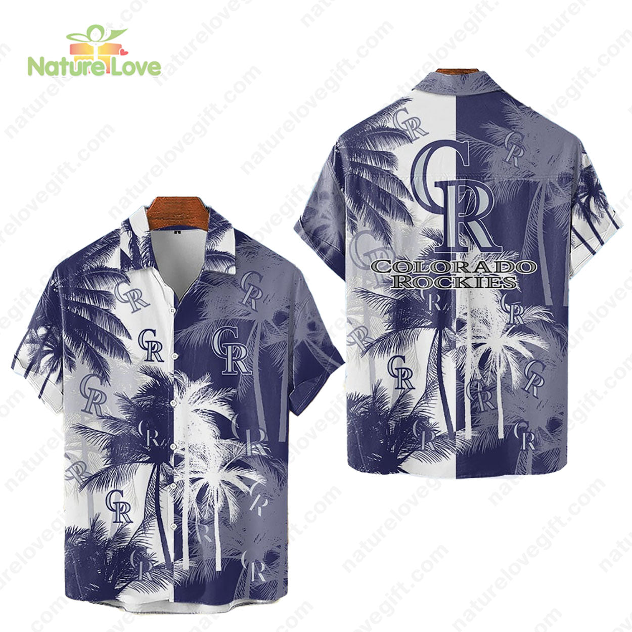 Colorado Rockies Tropical Palm Trees MLB Hawaiian - Adult & Kids T-Shirts, Sweatshirts & Hoodies apparel design preview 1
