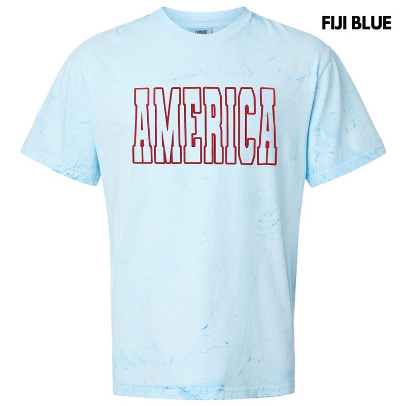 Colorblast Red America Puff Comfort Colors - Adult & Kids T-Shirts, Sweatshirts & Hoodies apparel design preview 1