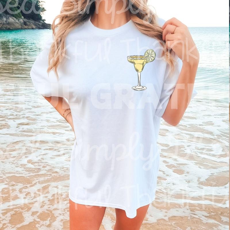 Colorful Margarita Sippin' Patch DTF Transfers THIS - Adult & Kids T-Shirts, Sweatshirts & Hoodies apparel design preview 1