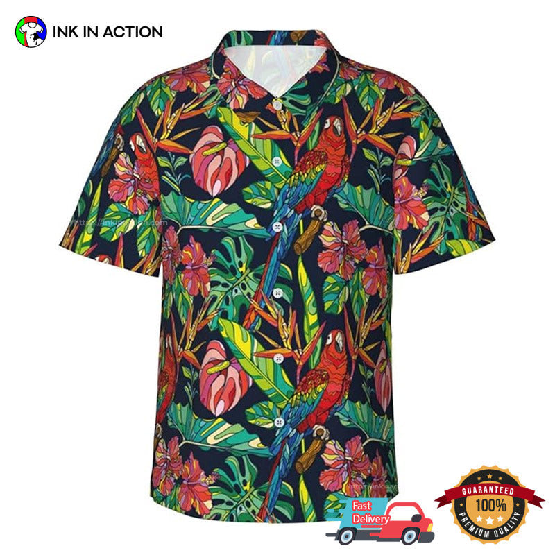 Colorful Parrot Tropical Jungle Hawaiian - Adult & Kids T-Shirts, Sweatshirts & Hoodies apparel design preview 1
