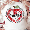 Colorful Teacher Valentine Coquette Bow Pencil - Adult & Kids T-Shirts, Sweatshirts & Hoodies apparel design preview 1