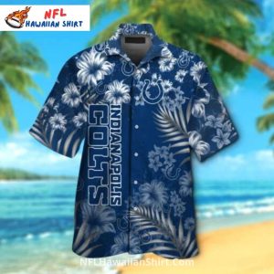 Colts Hawaiian Bold Hibiscus And Palm Design - Adult & Kids T-Shirts, Sweatshirts & Hoodies apparel design preview 1