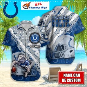 Colts Hawaiian Custom Name Warrior Horse Football Art - Adult & Kids T-Shirts, Sweatshirts & Hoodies apparel design preview 1