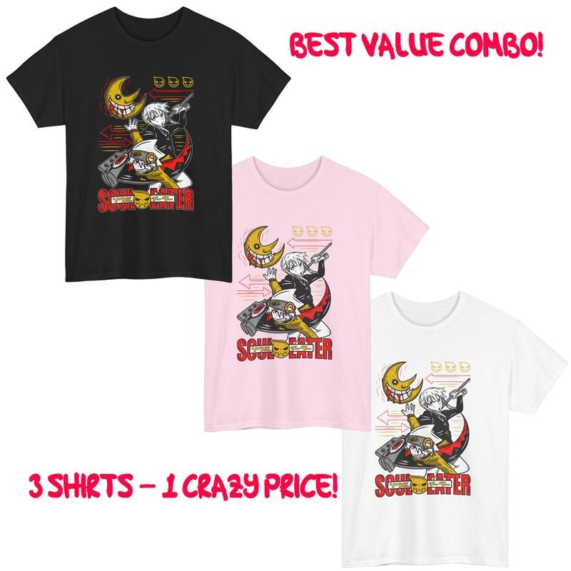 Combo 3 Colors Soul Eater Maka Death Kid Anime ALL - Adult & Kids T-Shirts, Sweatshirts & Hoodies apparel design preview 1