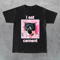Comfort Color I Eat Cement Cat Funny Lovers Top - Adult & Kids T-Shirts, Sweatshirts & Hoodies apparel design preview 1