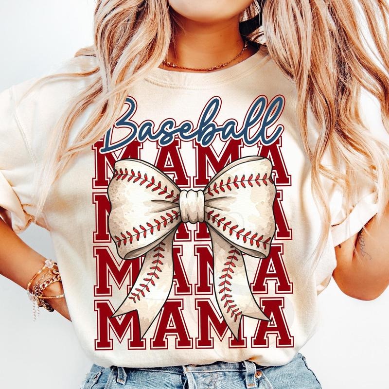 Comfort Colors Baseball Coquette Bow Game Day Mom - Adult & Kids T-Shirts, Sweatshirts & Hoodies apparel design preview 1
