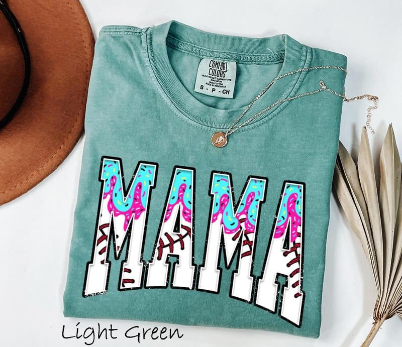 Comfort Colors Baseball Mama Drip Mom Dripping Ice - Adult & Kids T-Shirts, Sweatshirts & Hoodies apparel design preview 1