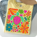 Comfort Colors Boho Floral Turtle Summer Flower Girly - Adult & Kids T-Shirts, Sweatshirts & Hoodies apparel design preview 1