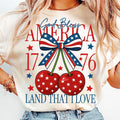 Comfort Colors Coquette America Cherries July 4th - Adult & Kids T-Shirts, Sweatshirts & Hoodies apparel design preview 1