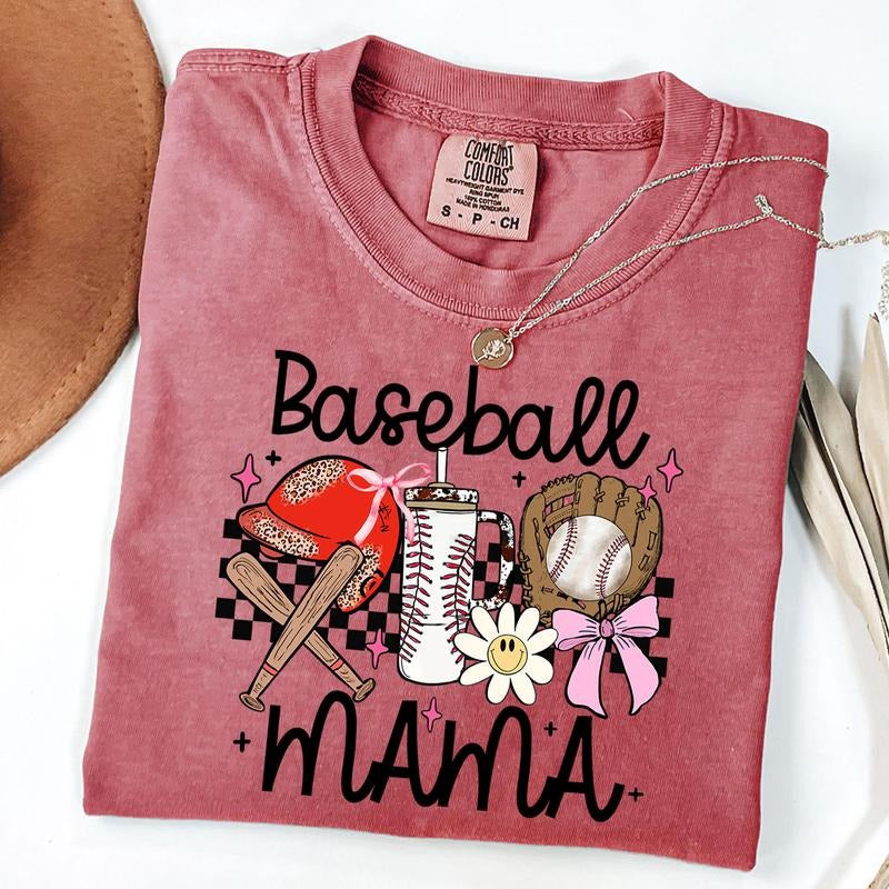 Comfort Colors Coquette Baseball Mama Checkered Game - Adult & Kids T-Shirts, Sweatshirts & Hoodies apparel design preview 1