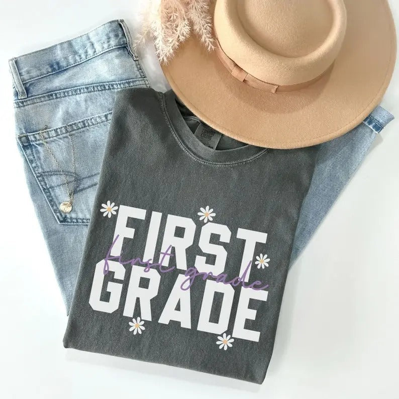 Comfort Colors First Grade Teacher Back School Team - Adult & Kids T-Shirts, Sweatshirts & Hoodies apparel design preview 1