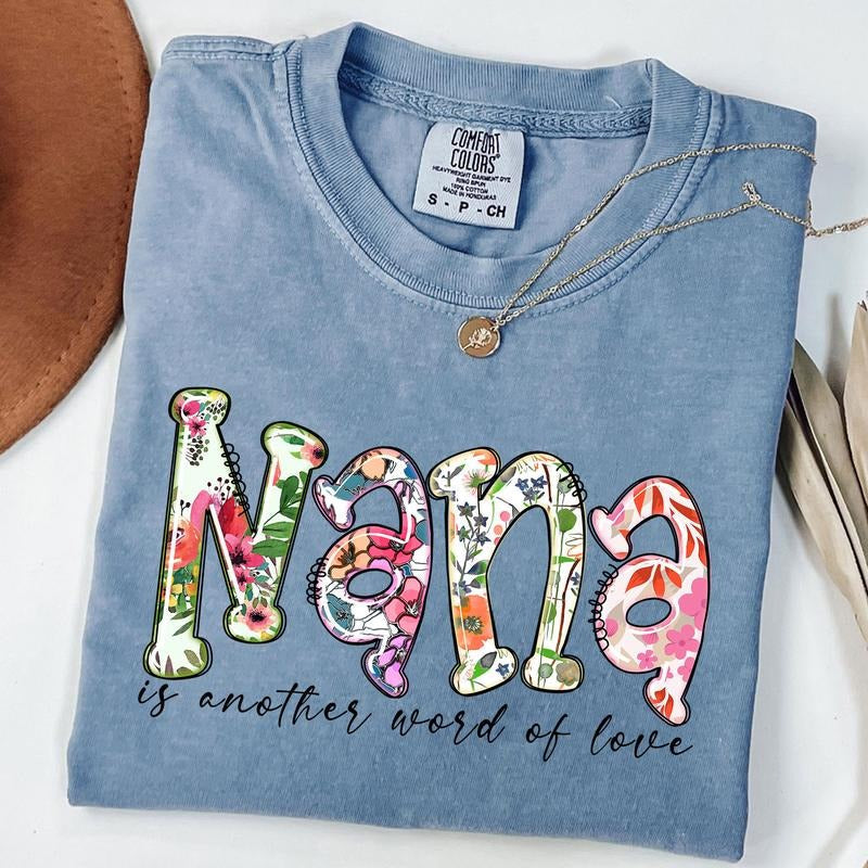 Comfort Colors Floral Nana Best Blessed Cute Grandma - Adult & Kids T-Shirts, Sweatshirts & Hoodies apparel design preview 1