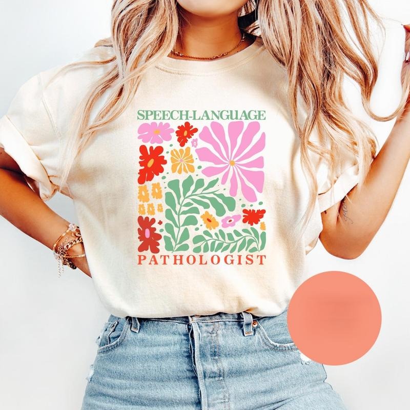 Comfort Colors Floral Speech Language Pathologist - Adult & Kids T-Shirts, Sweatshirts & Hoodies apparel design preview 1