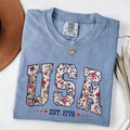 Comfort Colors Floral USA Retro America 4th July - Adult & Kids T-Shirts, Sweatshirts & Hoodies apparel design preview 1