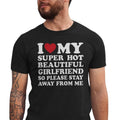 Comfort Colors I Love My Girlfriend Heart Valentine - Adult & Kids T-Shirts, Sweatshirts & Hoodies apparel design preview 1