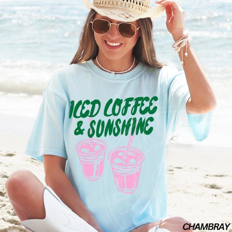 Comfort Colors Iced Coffee Sunshine Lover Summer Club - Adult & Kids T-Shirts, Sweatshirts & Hoodies apparel design preview 1