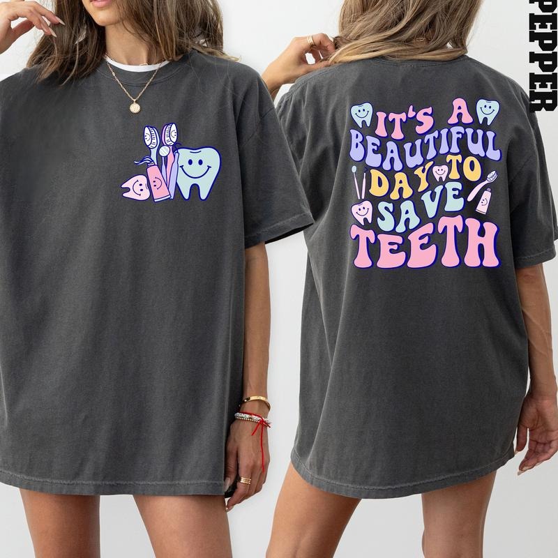Comfort Colors 'S Day Save Teeth Dental Hygienist - Adult & Kids T-Shirts, Sweatshirts & Hoodies apparel design preview 1