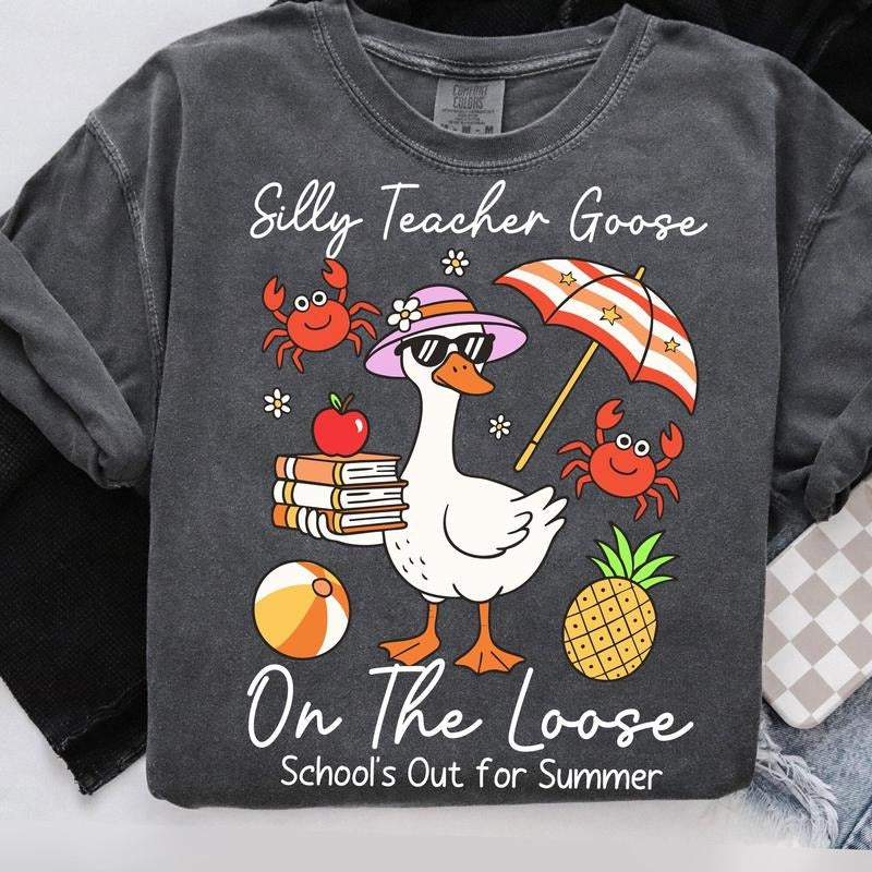 Comfort Colors Last Day School Teacher Goose Schools - Adult & Kids T-Shirts, Sweatshirts & Hoodies apparel design preview 1