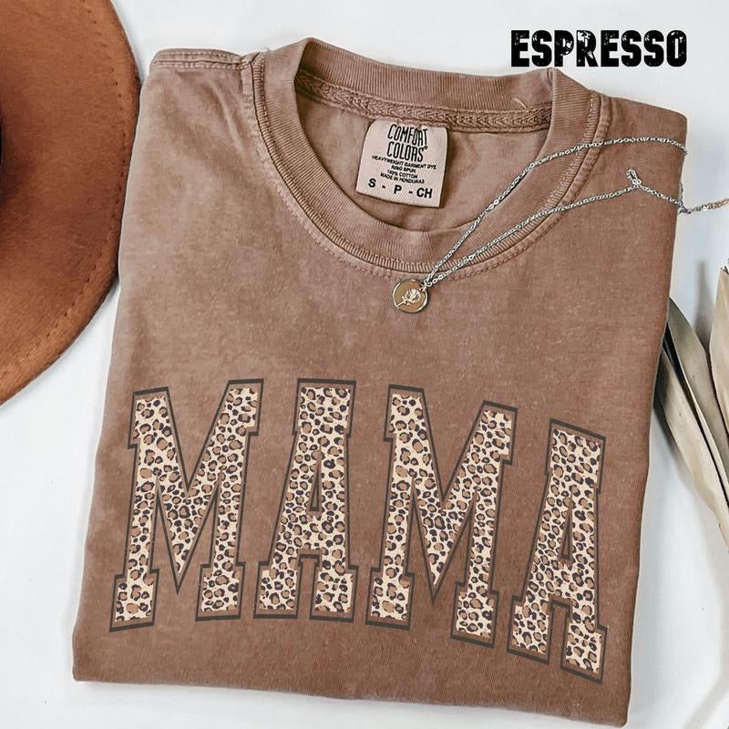 Comfort Colors Leopard Mama Mom Retro - Adult & Kids T-Shirts, Sweatshirts & Hoodies apparel design preview 1