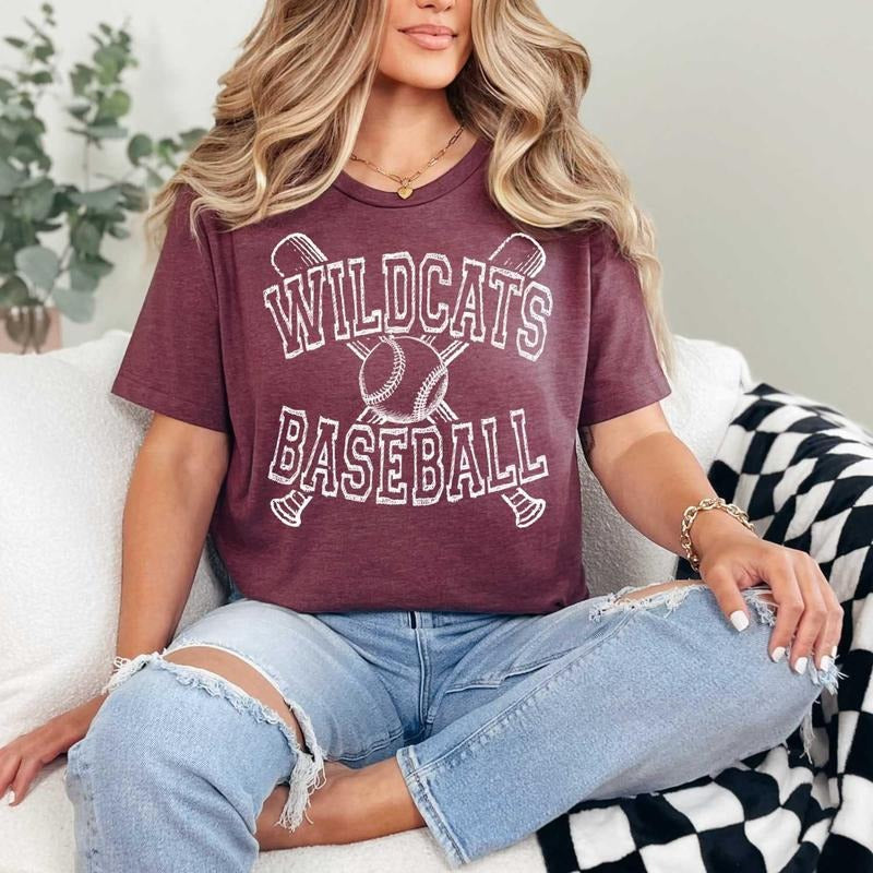 Comfort Colors Let'S Go WILDCATS Baseball Custom - Adult & Kids T-Shirts, Sweatshirts & Hoodies apparel design preview 1