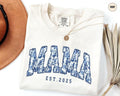Comfort Colors Mama Est. Toile De Jouy Custom - Adult & Kids T-Shirts, Sweatshirts & Hoodies apparel design preview 1