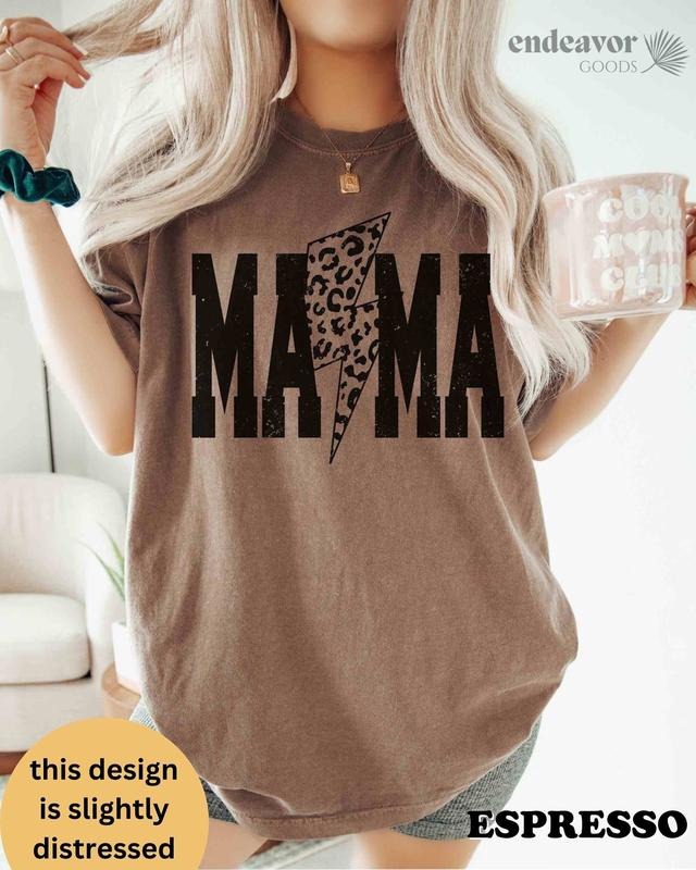 Comfort Colors Mama Lightning Bolt 90s Retro Varsity - Adult & Kids T-Shirts, Sweatshirts & Hoodies apparel design preview 1