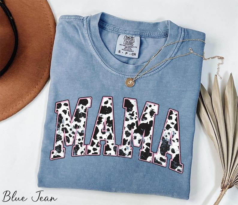 Comfort Colors Mama Pink Cow Western Funny Country - Adult & Kids T-Shirts, Sweatshirts & Hoodies apparel design preview 1