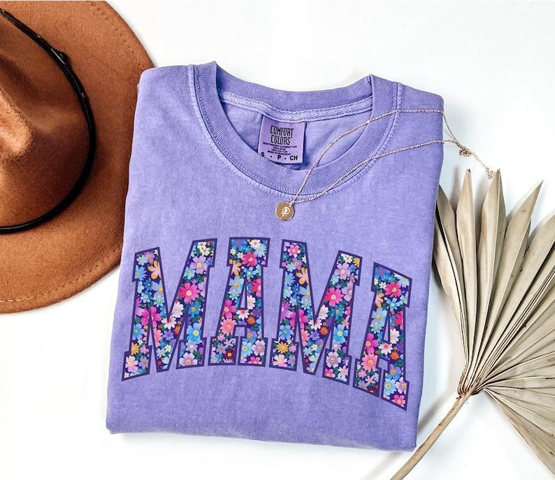 Comfort Colors Mama Floral Mom Spring Flower - Adult & Kids T-Shirts, Sweatshirts & Hoodies apparel design preview 1