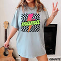 Comfort Colors Neon Mama Checkered Lightning Bolt - Adult & Kids T-Shirts, Sweatshirts & Hoodies apparel design preview 1