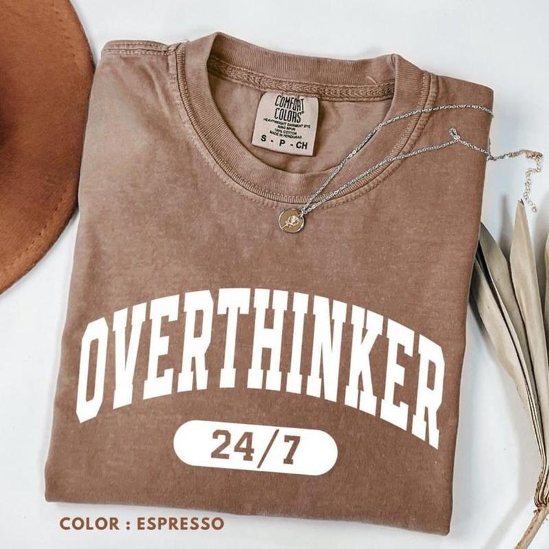 Comfort Colors Overthinker Funny Overthinking Anxiety - Adult & Kids T-Shirts, Sweatshirts & Hoodies apparel design preview 1