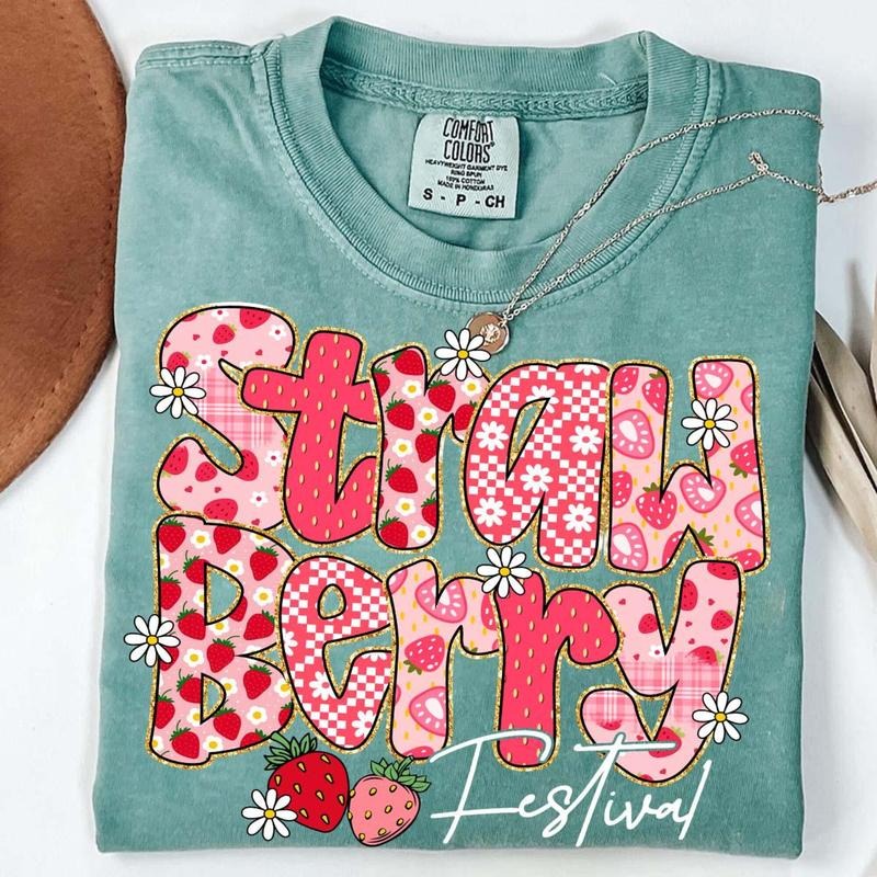 Comfort Colors Preppy Strawberry Festival - Adult & Kids T-Shirts, Sweatshirts & Hoodies apparel design preview 1