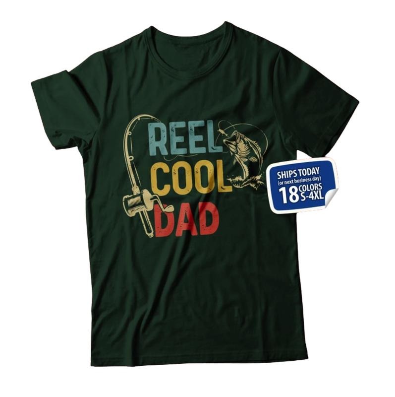 Comfort Colors Reel Cool Dad Daddy'S Fishing Buddy - Adult & Kids T-Shirts, Sweatshirts & Hoodies apparel design preview 1