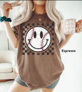 Comfort Colors Retro Baseball Mom Smiley Glove - Adult & Kids T-Shirts, Sweatshirts & Hoodies apparel design preview 1
