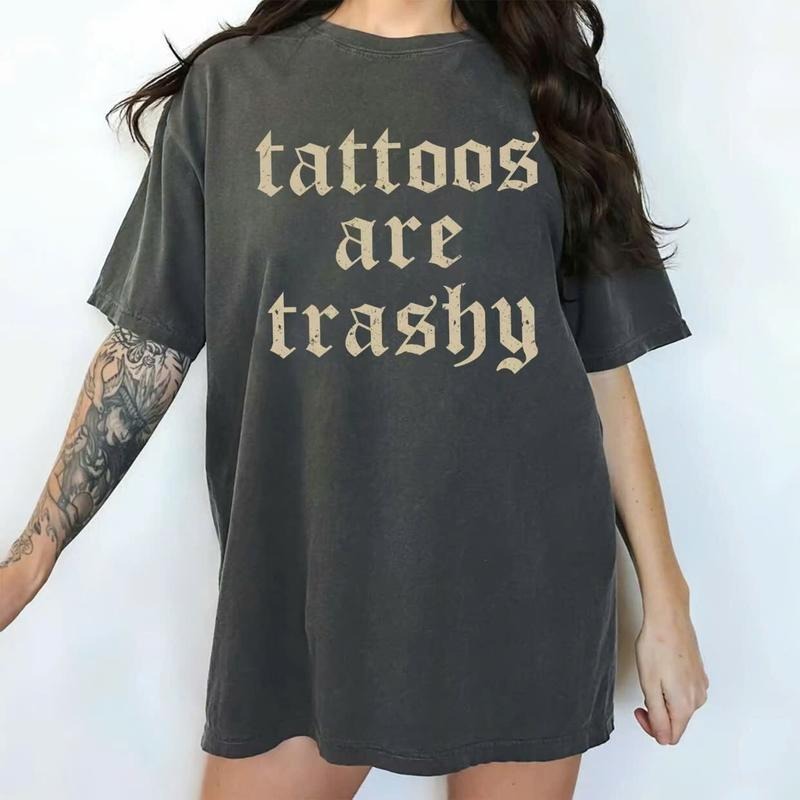 Comfort Colors Retro Tattoos Are Trashy Funny Sayings - Adult & Kids T-Shirts, Sweatshirts & Hoodies apparel design preview 1