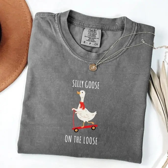 Comfort Colors Silly Goose Loose Funny Meme Sarcastic - Adult & Kids T-Shirts, Sweatshirts & Hoodies apparel design preview 1