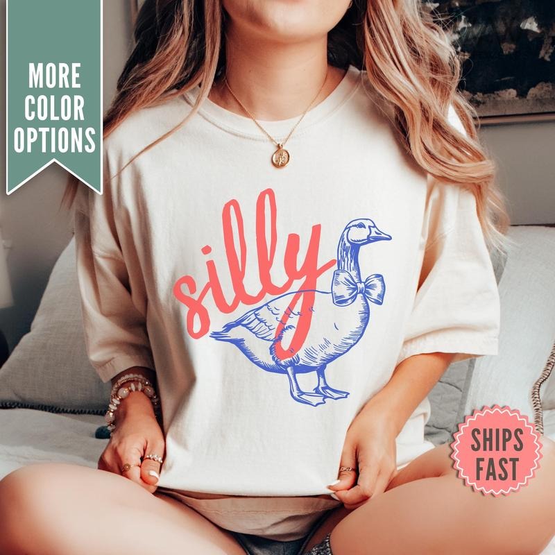 Comfort Colors Silly Goose Funny Retro Meme - Adult & Kids T-Shirts, Sweatshirts & Hoodies apparel design preview 1