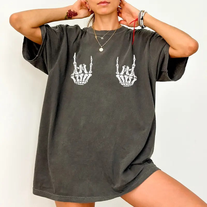 Comfort Colors Skeleton Rock Hand Hands Printed - Adult & Kids T-Shirts, Sweatshirts & Hoodies apparel design preview 1