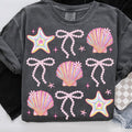 Comfort Colors Summer Clam Coquette Pink Beach Bow - Adult & Kids T-Shirts, Sweatshirts & Hoodies apparel design preview 1