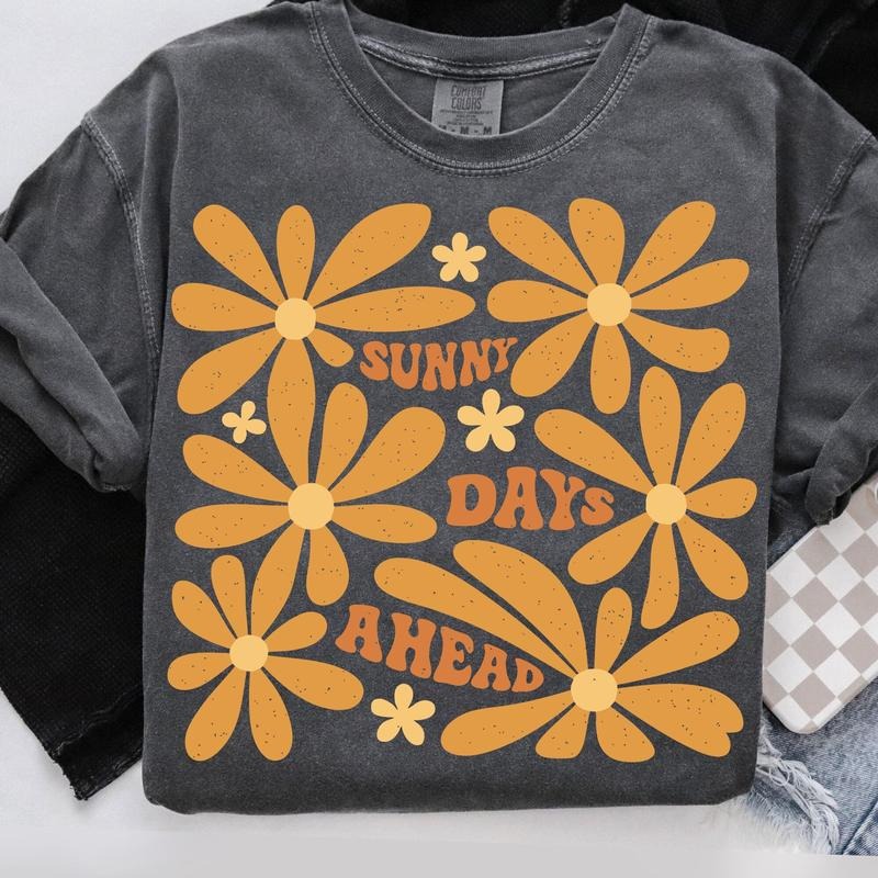 Comfort Colors Sunny Days Ahead Boho Summer Retro - Adult & Kids T-Shirts, Sweatshirts & Hoodies apparel design preview 1