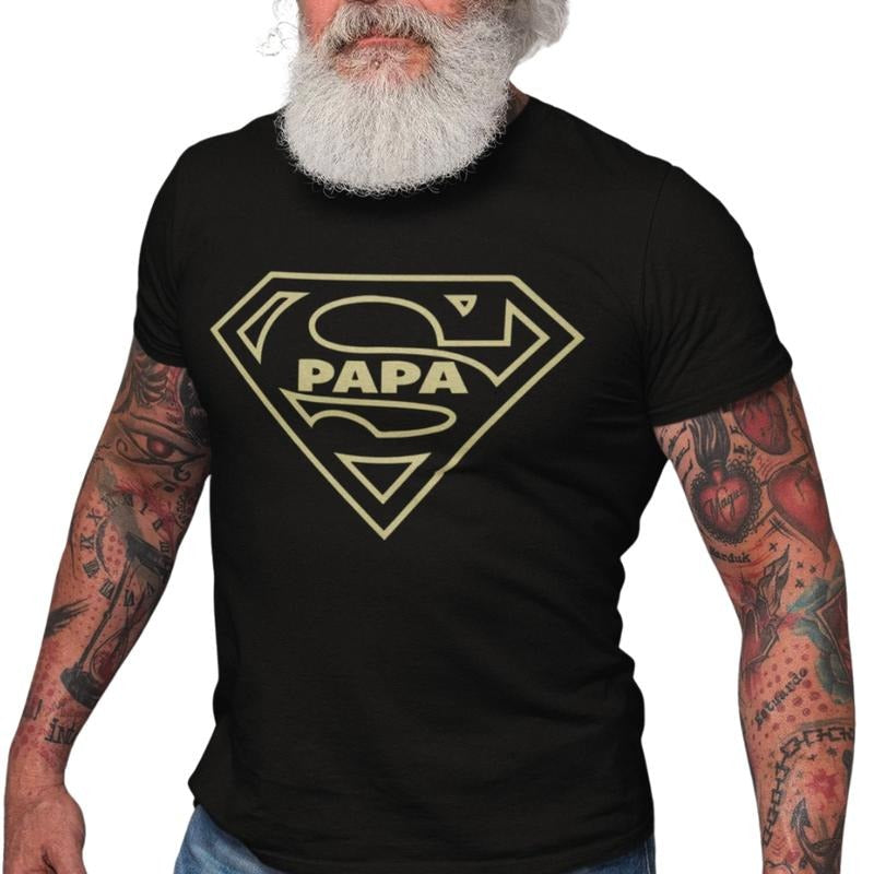 Comfort Colors Super Papa Superhero Grandpa Best New - Adult & Kids T-Shirts, Sweatshirts & Hoodies apparel design preview 1