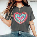 Comfort Colors Heart Brushstroke Coquette Valentine - Adult & Kids T-Shirts, Sweatshirts & Hoodies apparel design preview 1