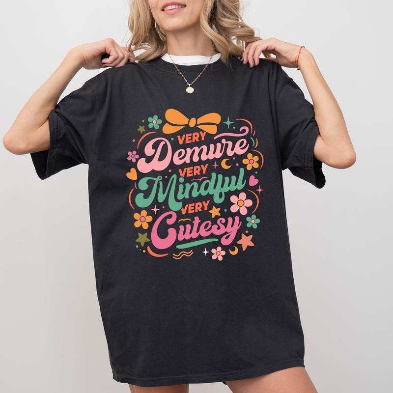 Comfort Colors Very Demure Mindful Cutesy Hot Trend - Adult & Kids T-Shirts, Sweatshirts & Hoodies apparel design preview 1