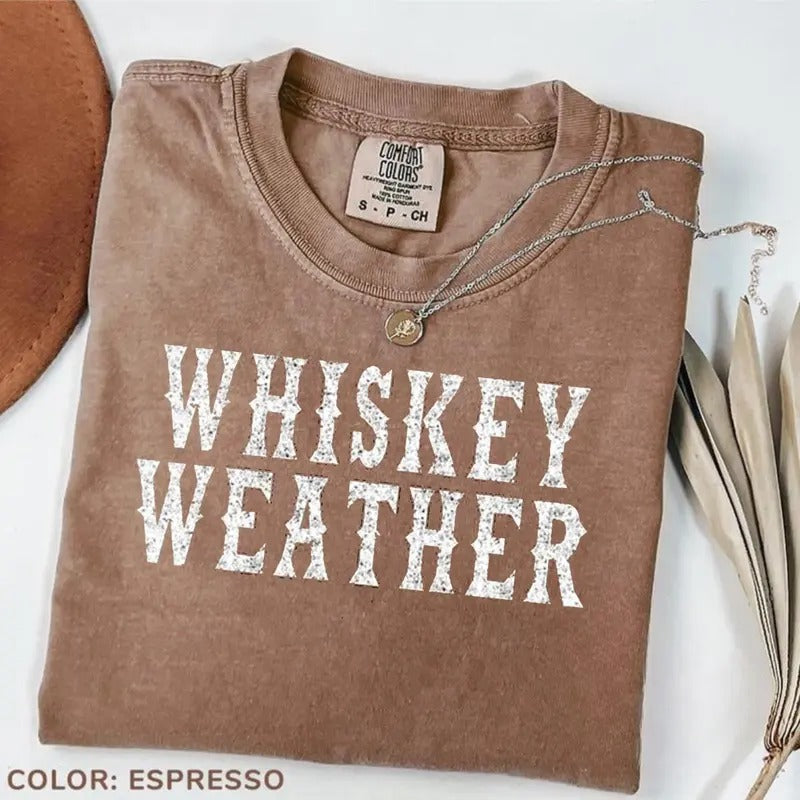Comfort Colors Western Cowgirl Whiskey Weather Boho - Adult & Kids T-Shirts, Sweatshirts & Hoodies apparel design preview 1