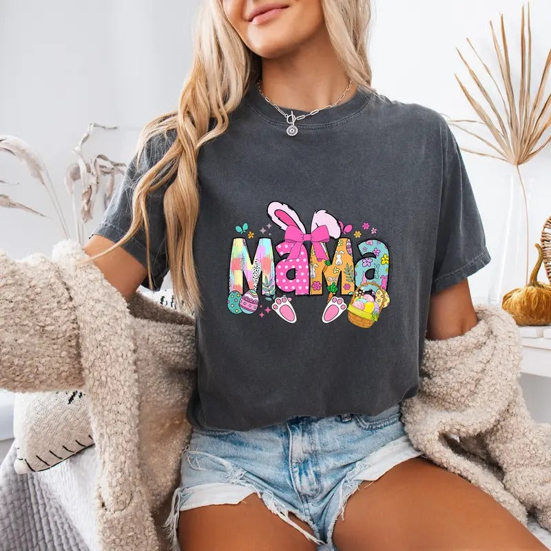 Comfort Mama Coquette Bow Bunny Easter Funny Mom - Adult & Kids T-Shirts, Sweatshirts & Hoodies apparel design preview 1