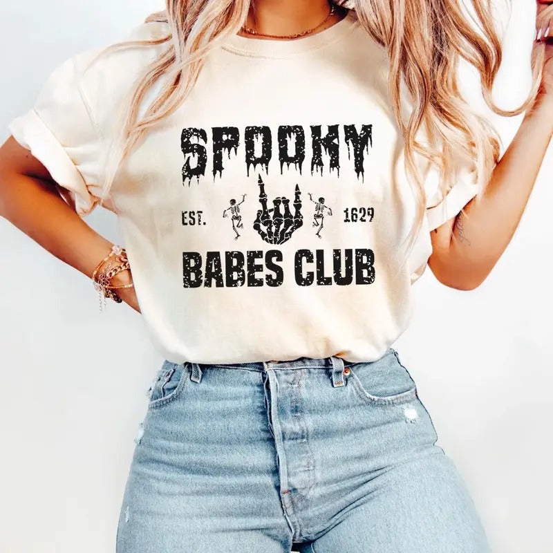 Comfort Colors Spooky Babes Club Short Sleeve Casual - Adult & Kids T-Shirts, Sweatshirts & Hoodies apparel design preview 1