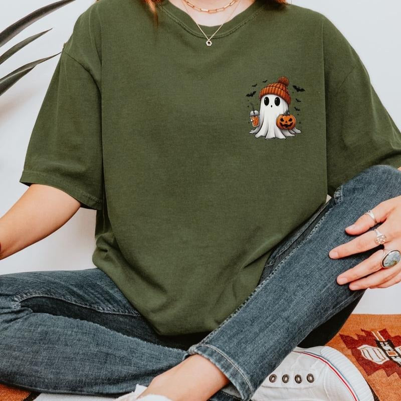 Comfort Colors Cute Pocket Ghost Short Sleeve Casual - Adult & Kids T-Shirts, Sweatshirts & Hoodies apparel design preview 1