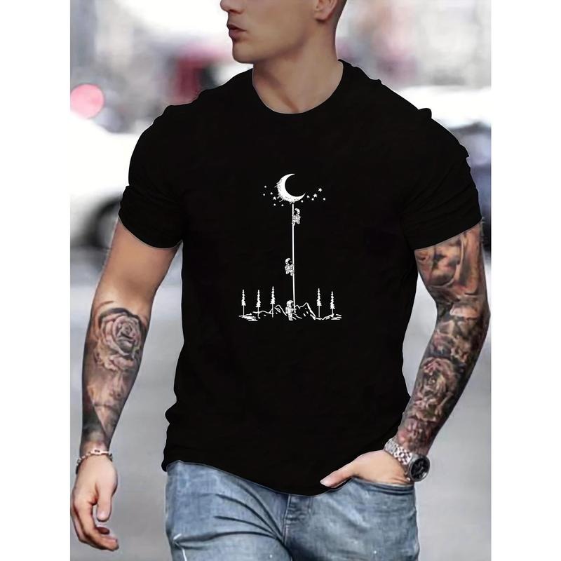 Comfy Astronaut Moon Print Short Sleeve Elastic Crew - Adult & Kids T-Shirts, Sweatshirts & Hoodies apparel design preview 1