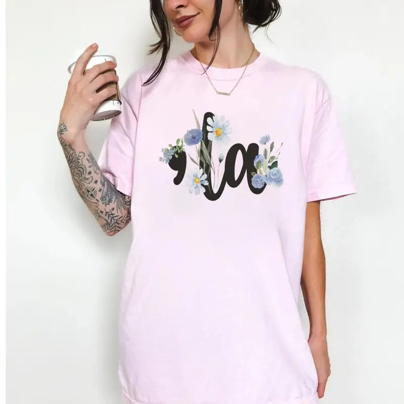 Comma La Floral Kamalla Harris Support 2024 Democrat - Adult & Kids T-Shirts, Sweatshirts & Hoodies apparel design preview 1